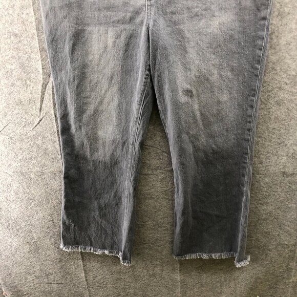 Loft Kick Crop Jeans Womens 14 / 32 Gray Raw Hem Stretch High Rise - Picture 4 of 11